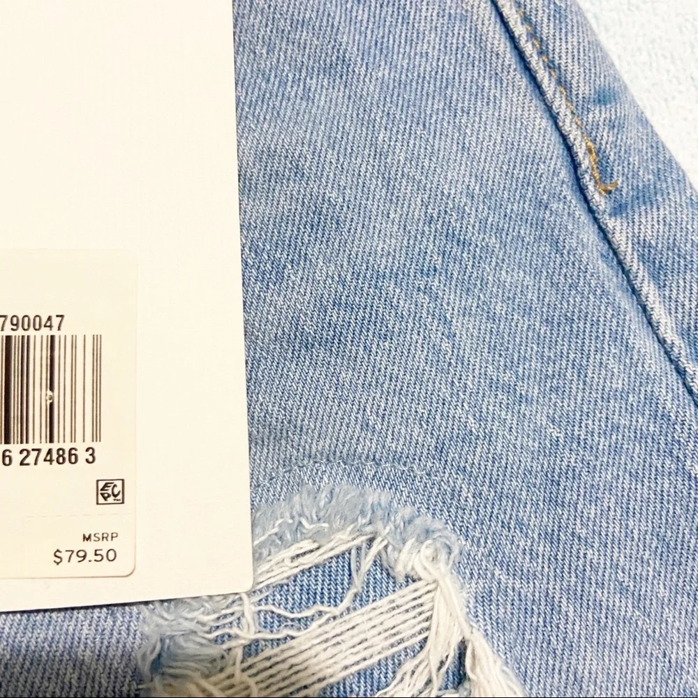 NEW Levi's Ribcage Denim Jean High Rise Shorts Tango Pulse Size 24 - Picture 4 of 8